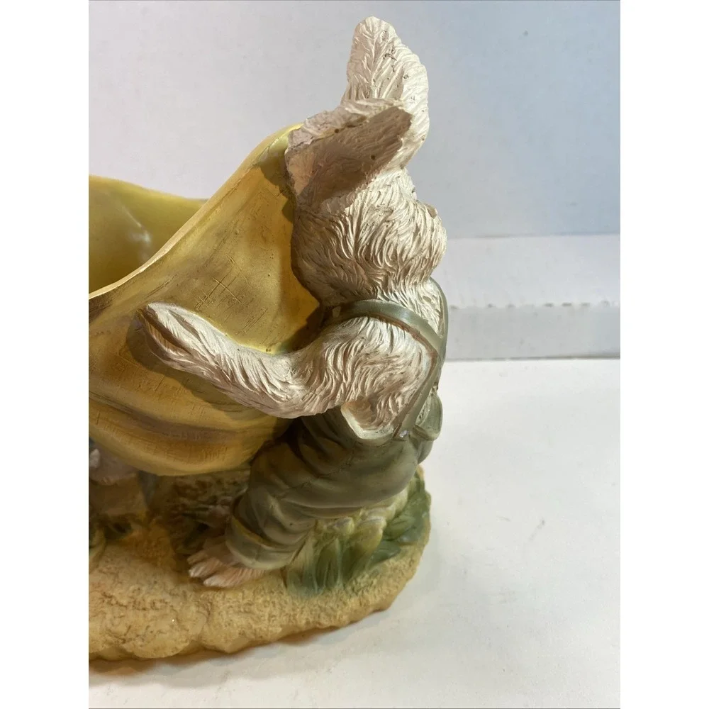 Easter Rabbit Bunny Chick Egg Floral Planter Candle Holder Vase Candy Dish Resin